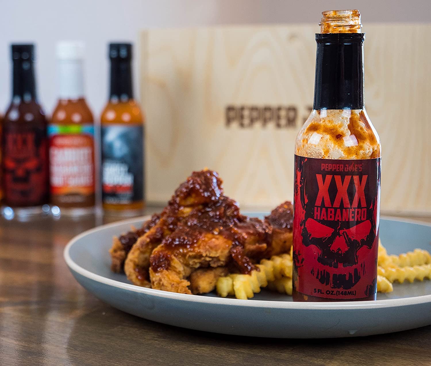 Pepper Joe’s XXX Habanero Hot Sauce – Premium Spicy Sauce with Honey, Peaches & Pineapple – Extra Fiery Habanero Heat – 5oz (2-Pack) – Perfect for Wings, Tacos, Burgers & BBQ