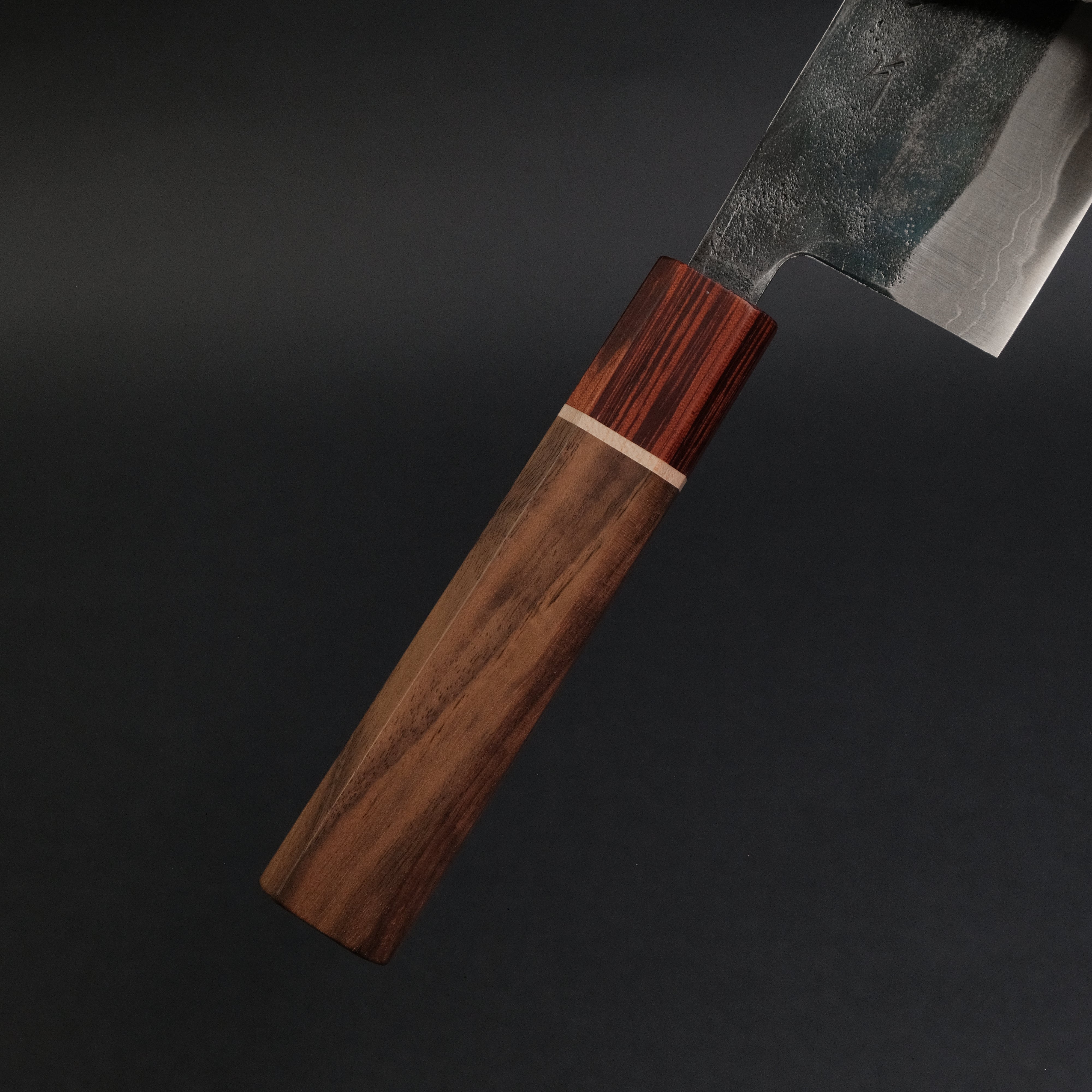 Hitohira Echizen NB White #2 Kurouchi Damascus Nakiri Knife 165mm - Japanese Chef Knife with Walnut Handle & Rengas Ferrule - Perfect for Slicing Vegetables, Herbs & Sushi Preparation