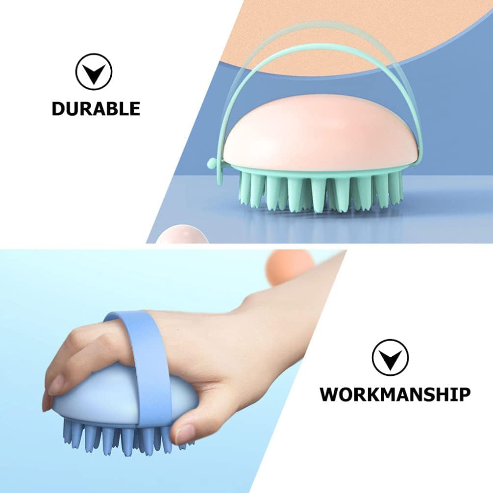 Kuber Industries Hair Massager Shampoo Brush with Soft Silicone Bristles - Scalp Massager for Hair Washing, Dandruff Relief & Relaxation | Perfect for Shower, Salon & Home Spa (White & Blue)
