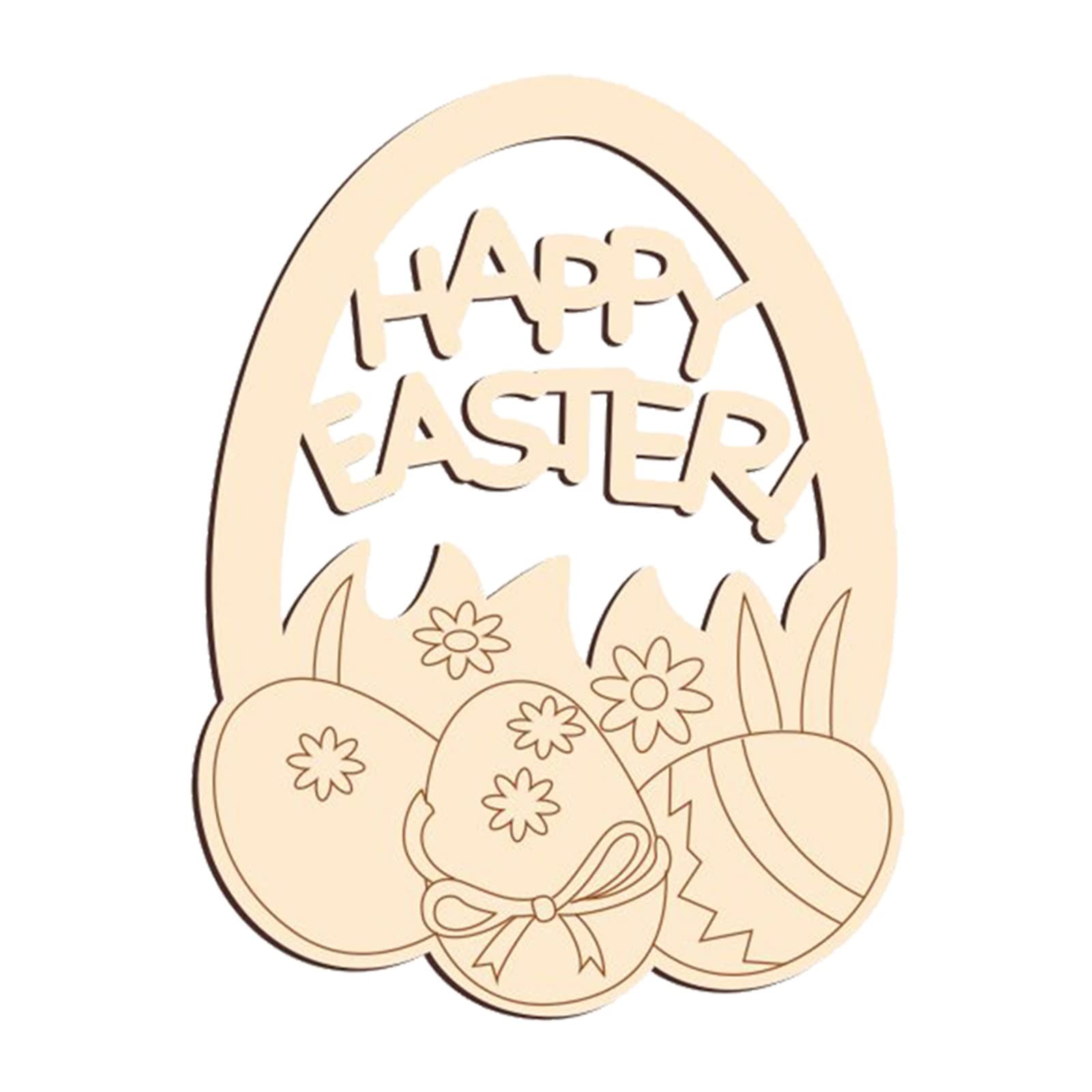DIY Wooden Easter Bunny Printed Eggs Ornaments - Spring Themed Tree Decorations for Holiday Home Decor - Perfect for Easter Egg Hunts, Spring Parties & Festive Home Décor