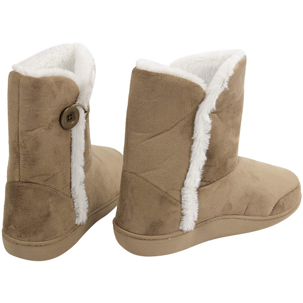 Women's Winter Warm Memory Foam House Slippers Boots - Indoor/Outdoor Cozy Home Shoes for Comfort & Support - Perfect for Lounging, Relaxing & Cold Weather Wear