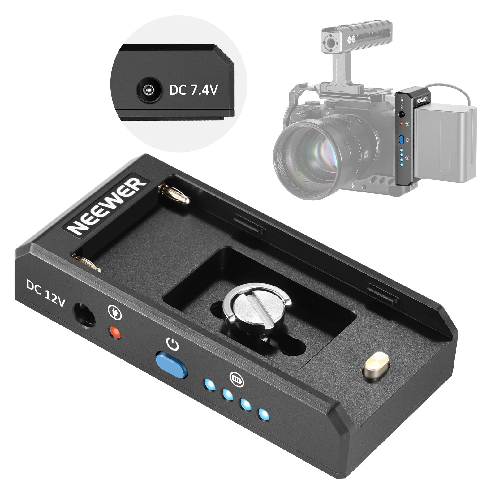 NEEWER PS004E Sony NP-F Battery Adapter Plate - Compatible with Sony Cameras - Power Your DSLR, Mirrorless & Video Equipment for Photography & Videography
