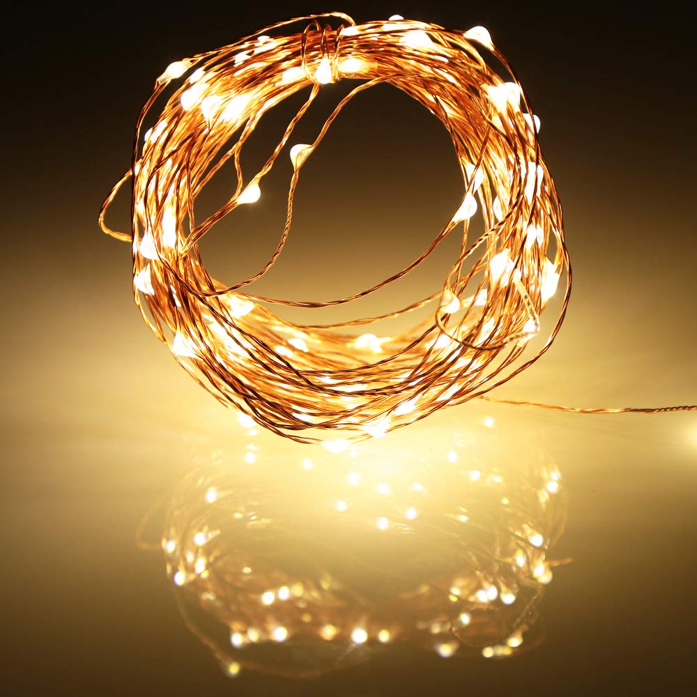 Ariceleo 2-Pack LED Fairy Lights - 5m Warm White for Bedroom, Wedding & Party Decor