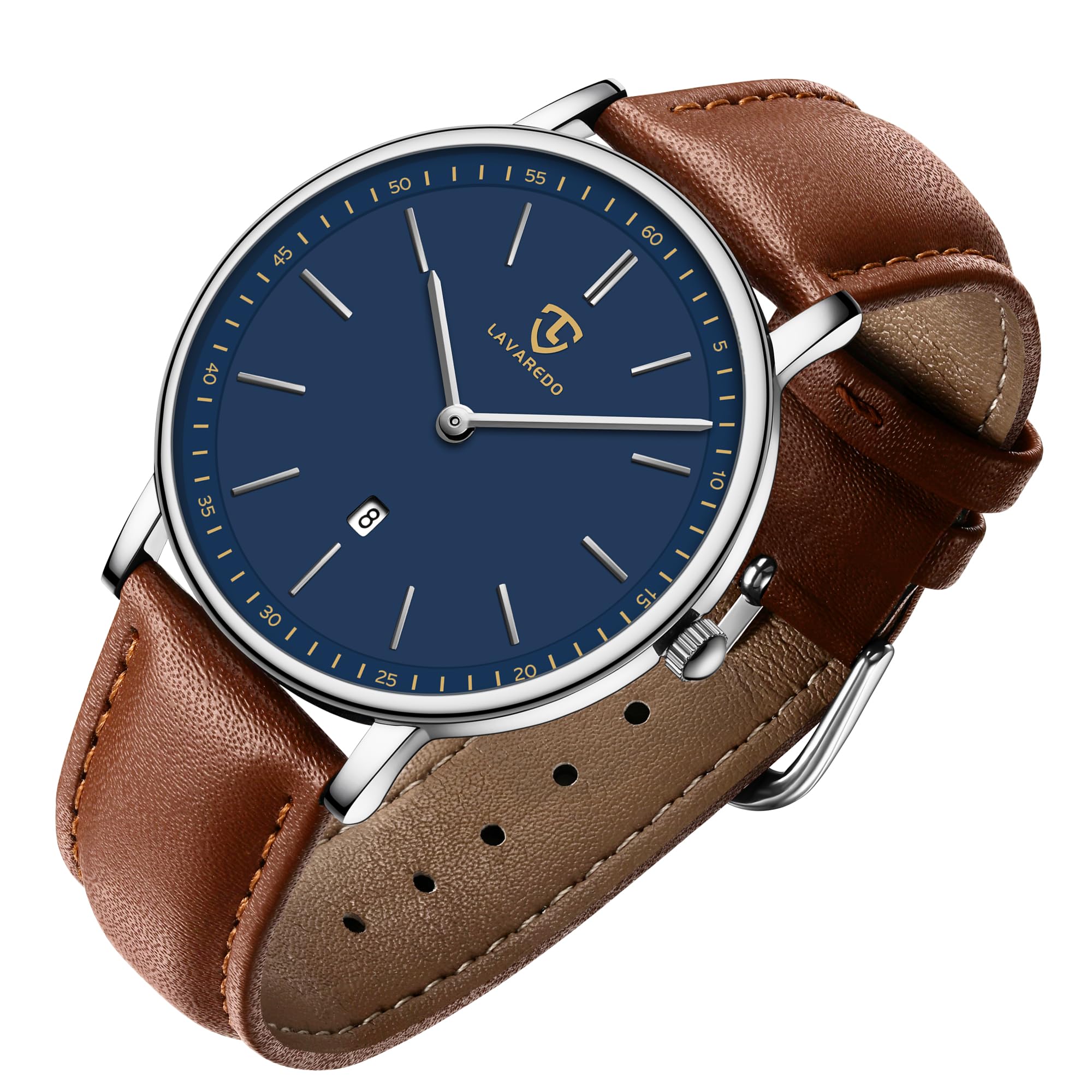 BEN NEVIS Men's Minimalist Analog Watch with Date Display & Genuine Leather Strap - Stylish Casual & Business Wristwatch for Office, Dating & Everyday Wear