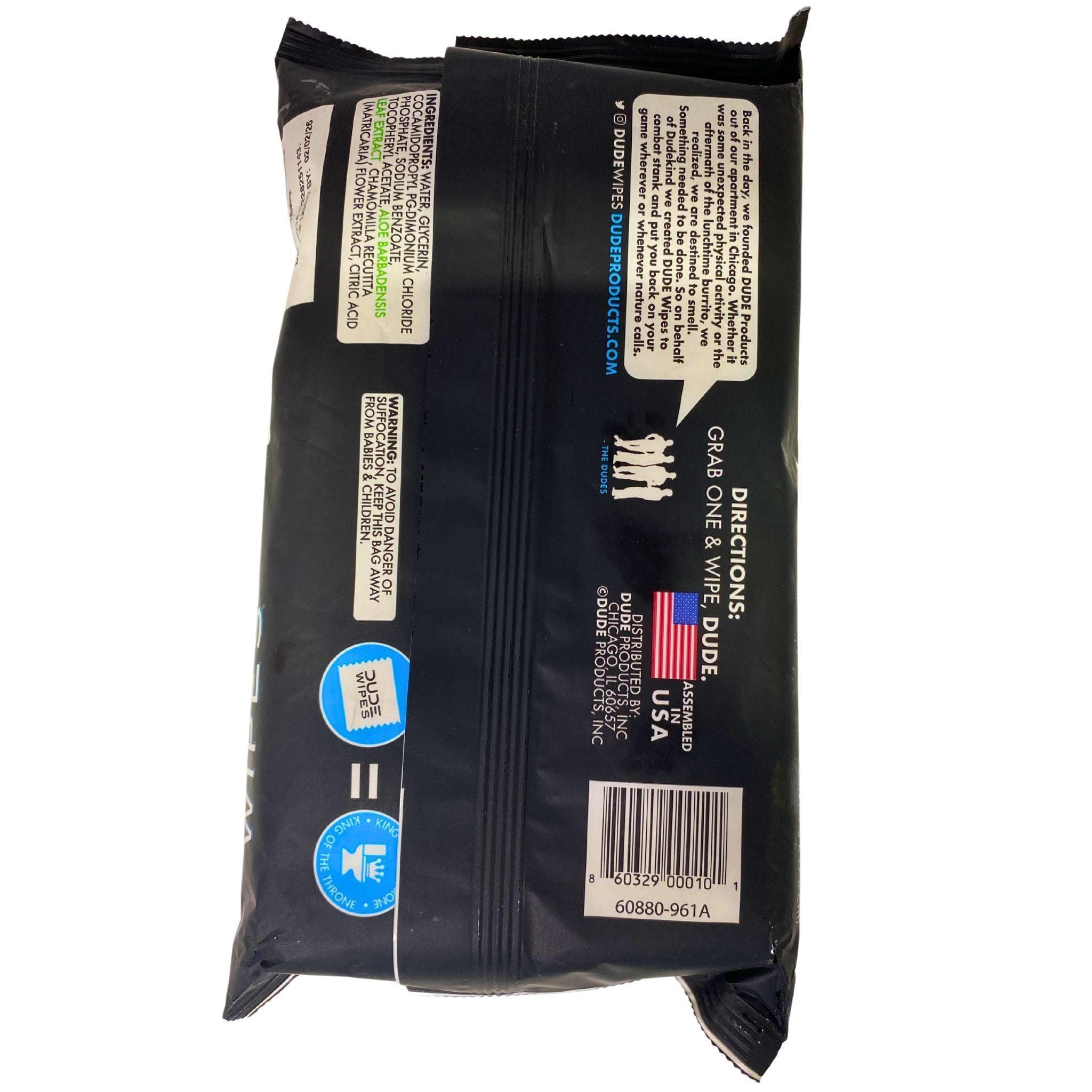 Dude Wipes XL Fragrance-Free Flushable Wipes - 30 Count Pack | Gentle & Strong for Men's Hygiene, Camping, Travel & Gym Use