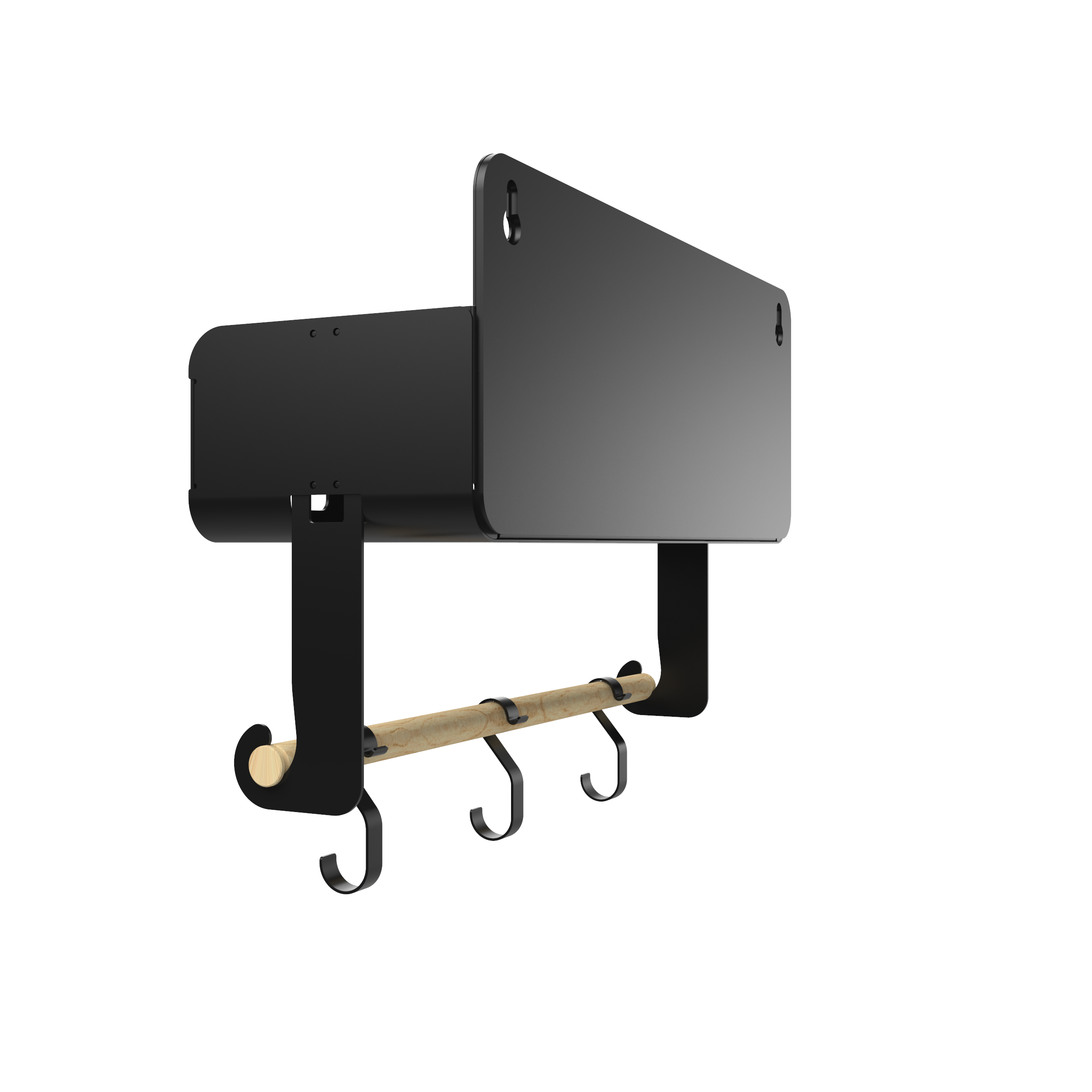 Black Hanging & Magnetic Rack System Shelf with Brackets - Space-Saving Storage for Kitchen, Bathroom, Garage & Office Organization