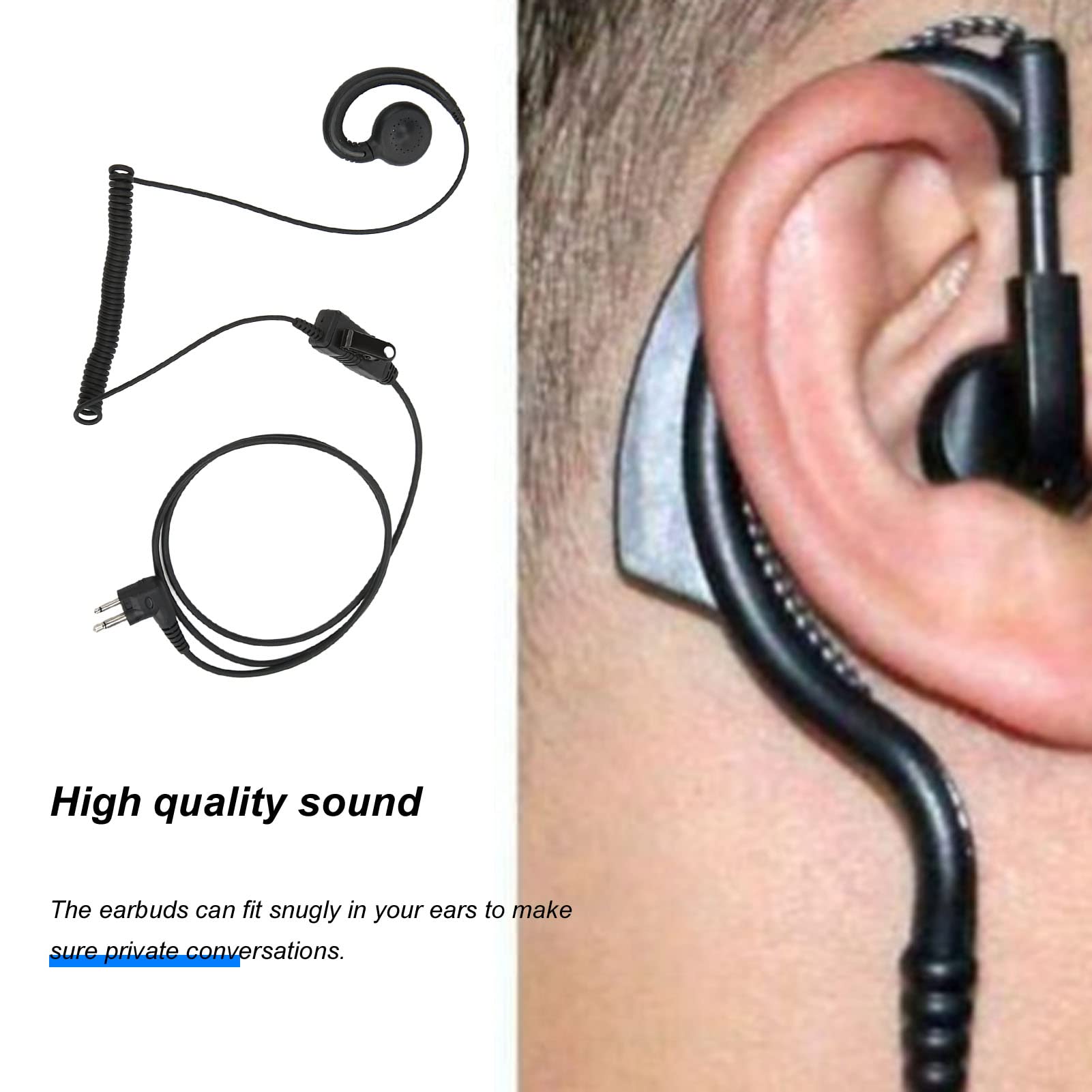Two-Way Radio Headset with Noise Cancellation - Ergonomic & Comfortable Walkie Talkie Headset for Motorola A8, XIR P3688 - Ideal for Construction, Security, and Event Staff