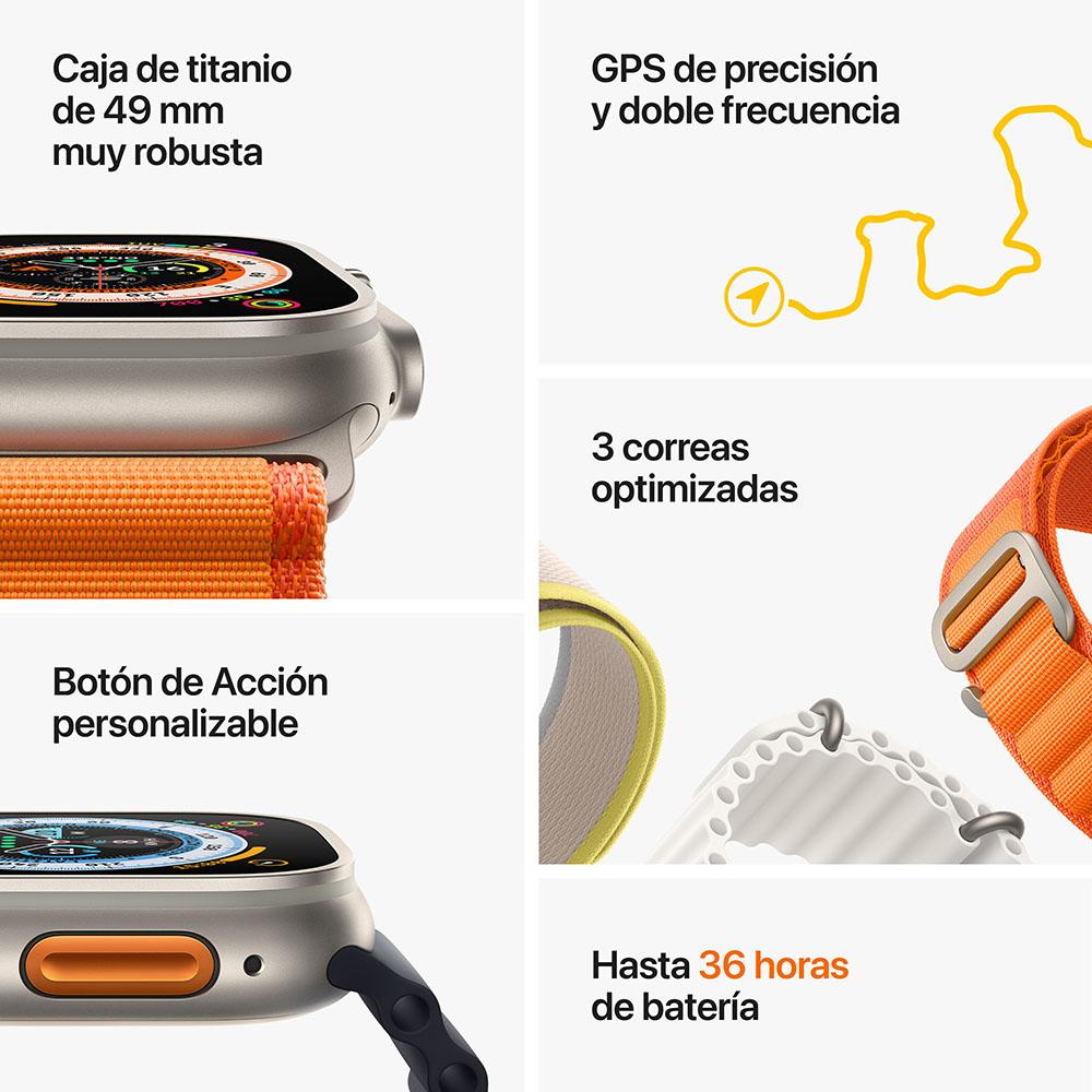 Apple Watch Ultra (GPS + Cellular) 49mm Titanium Case with White Star Alpine Loop Band - Size M - Perfect for Outdoor Adventures & Fitness Tracking