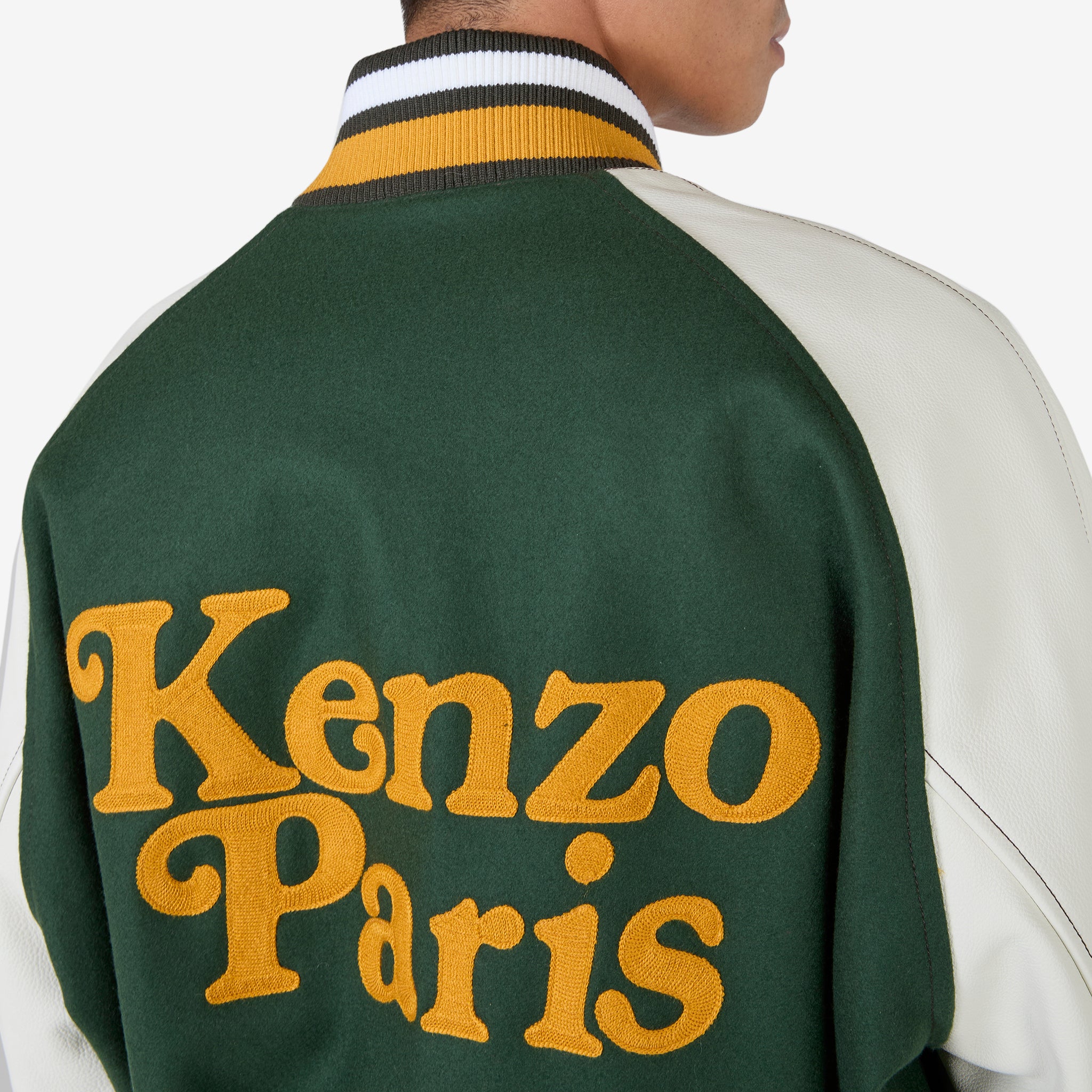KENZO by Verdy Varsity Jacket in Dark Khaki - Stylish Vintage Baseball Jacket for Men & Women | Perfect for Streetwear, Casual Outfits, and Fashion Statements