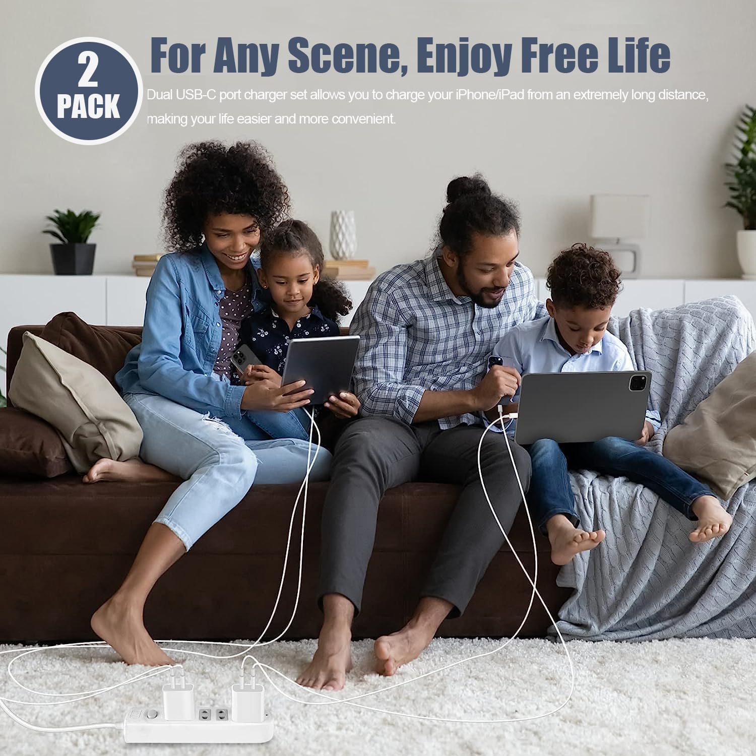 20W Fast Charger for iPhone 16/15 Pro Max - Dual Port USB C Charger Block with 10FT Cable - Compatible with iPhone 15 Series & iPad Pro/Air - Perfect for Home, Office, and Travel Charging