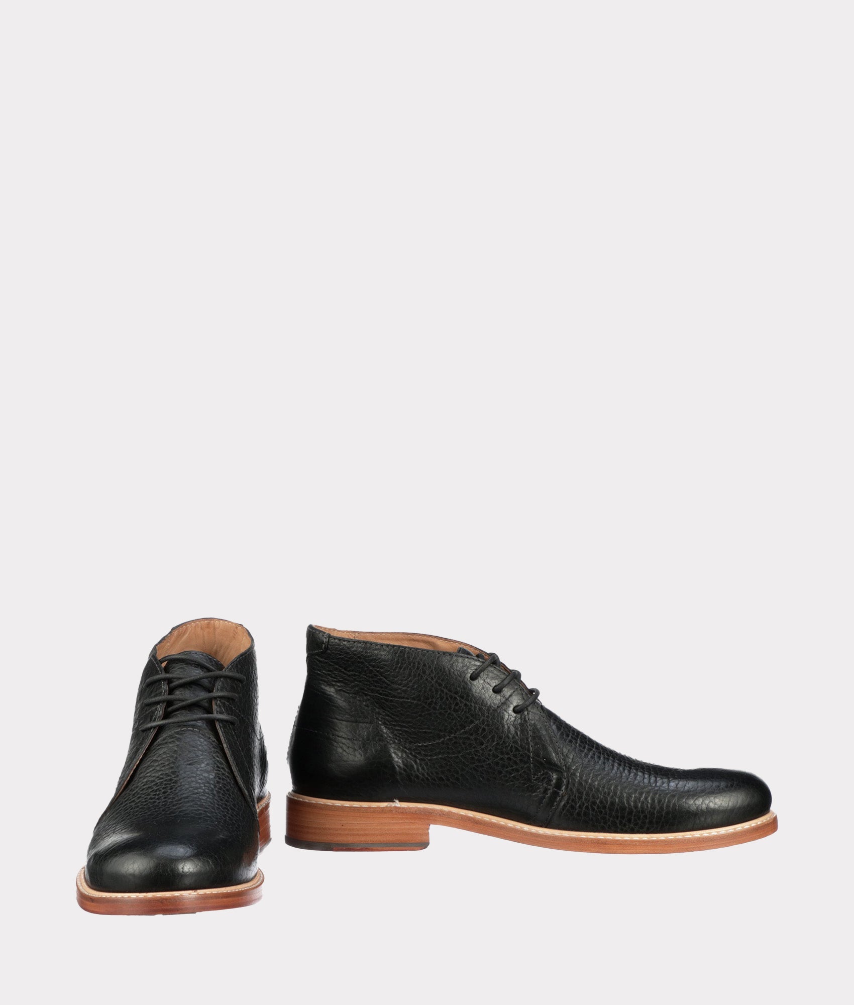 Men's After Ride Chukka Boots - Black Leather Casual Shoes for Outdoor & Work | Comfortable Walking Boots for Hiking, Travel & Everyday Wear