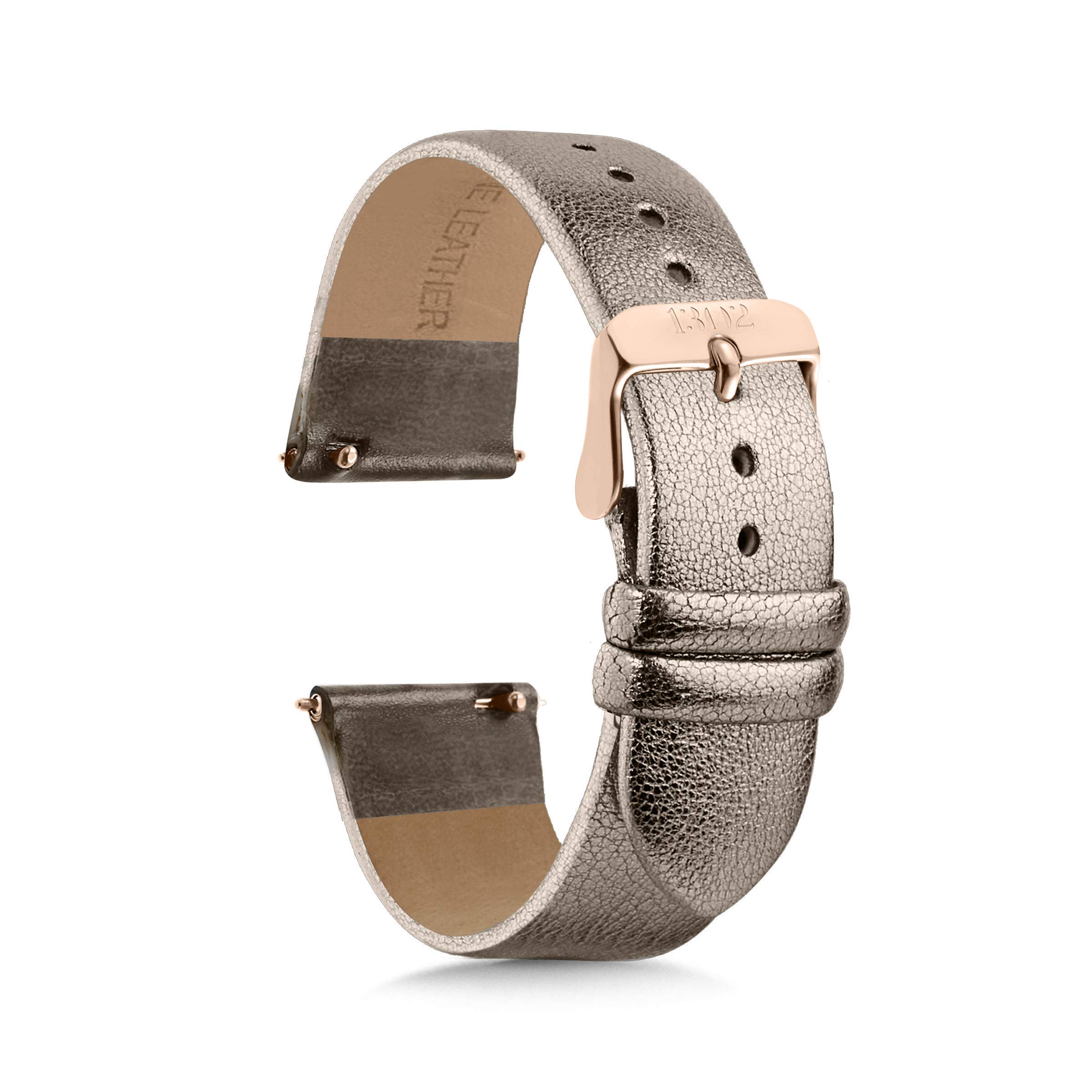 Black Leather Watch Band 18mm 20mm 22mm Quick Release - for Men & Women Fashion Accessories