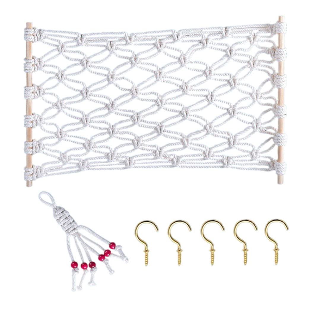 Nicedea Macrame Fruit Hammock - Hanging Storage Basket for Fruits & Vegetables with Banana Hanger - Space Saving Kitchen Organizer for Under Cabinet, Countertop - Perfect for Small Kitchens, Pantries & Dorm Rooms
