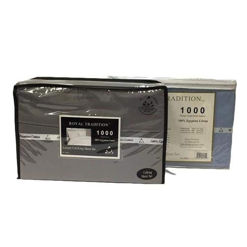 Premium 1000 Thread Count Queen Size Sheet Set - Ultra Soft & Breathable Solid Blue Luxury Bedding for Hotel & Home Use