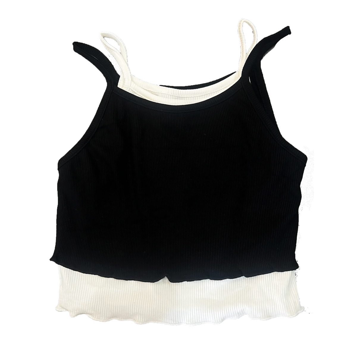Tweenstyle 2fer Tank Top with Lettuce Edge - Cute & Comfortable Girls' Layering Shirt for School, Playdates & Summer Outfits