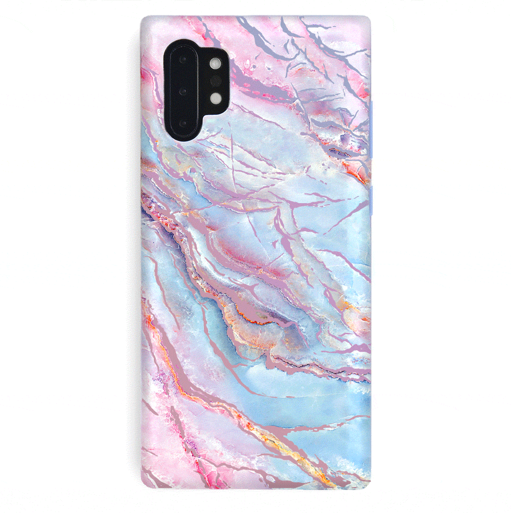 Holo Moonstone Marble Samsung Galaxy Phone Case - Protective Cover for Galaxy S21/S22/S23 Series - Stylish Glitter Design for Everyday Use & Special Occasions