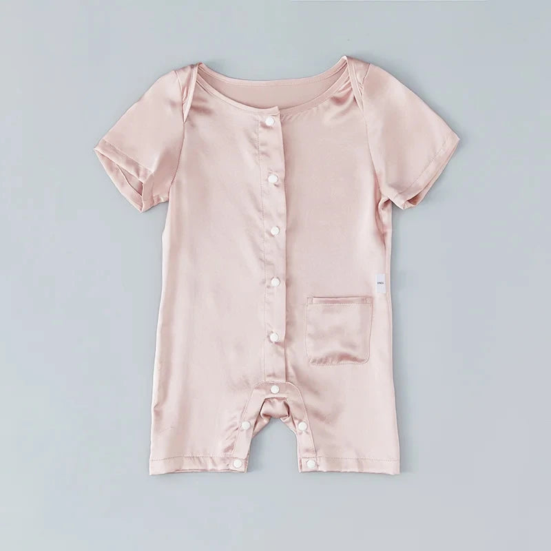 Soft & Breathable Baby Silk Onesies - Short Sleeve Romper for Newborns & Infants | Perfect for Summer, Playtime & Photo Shoots