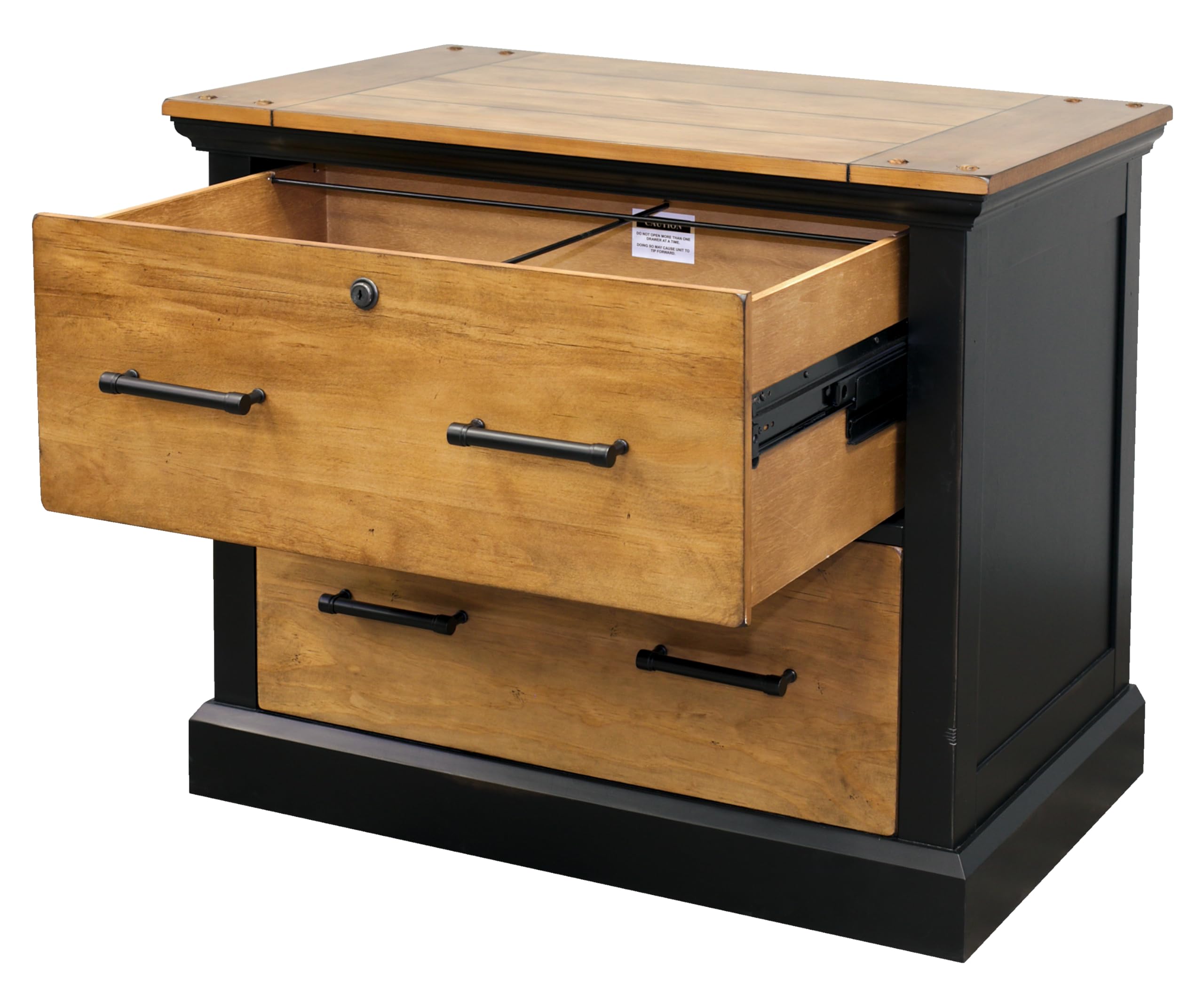 Martin Furniture 2-Drawer Lateral File Cabinet - Brown Wood Finish for Home Office Organization & Storage