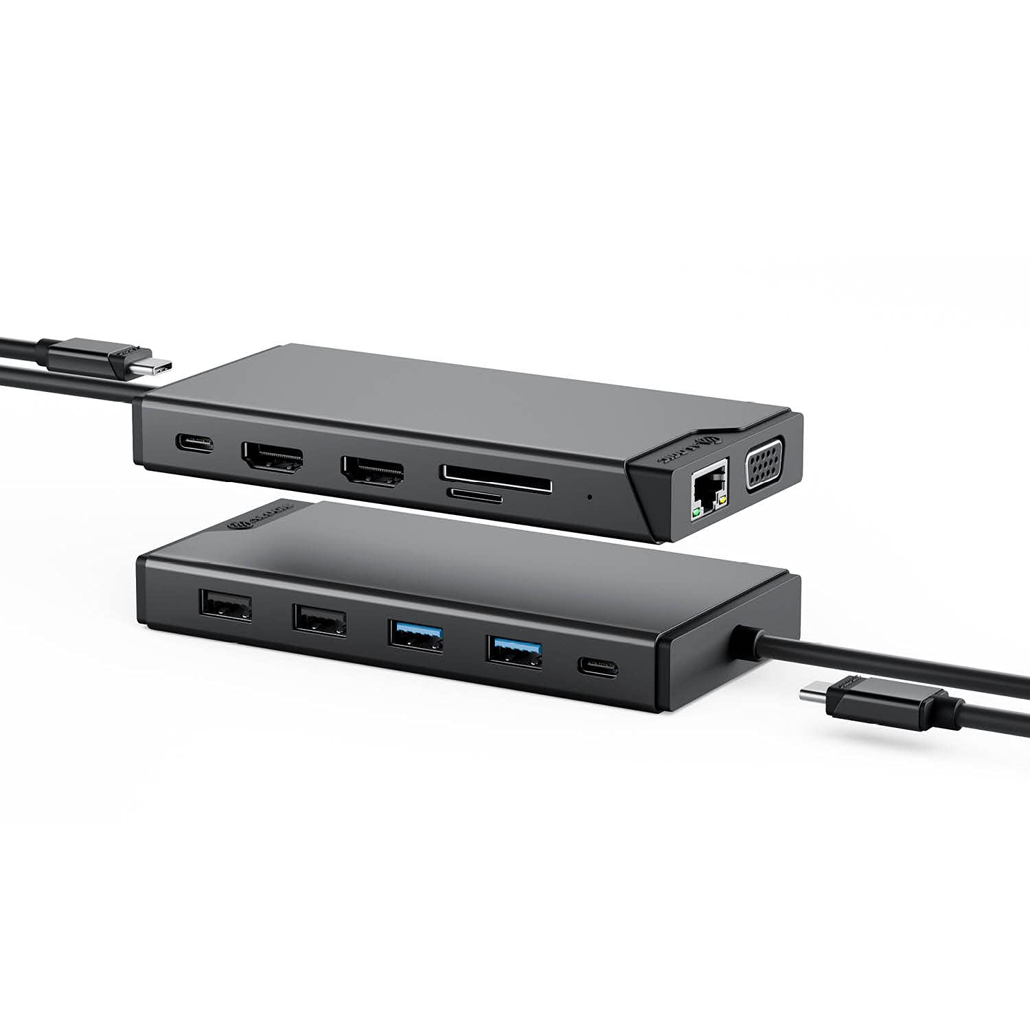 ALOGIC 12-in-1 USB-C Docking Station with Dual HDMI & VGA, 100W Power Delivery, 4 USB Ports, Ethernet, SD/TF Card Reader - Compatible with MacBook, Surface Pro & USB-C Laptops for Home Office & Remote Work Setup