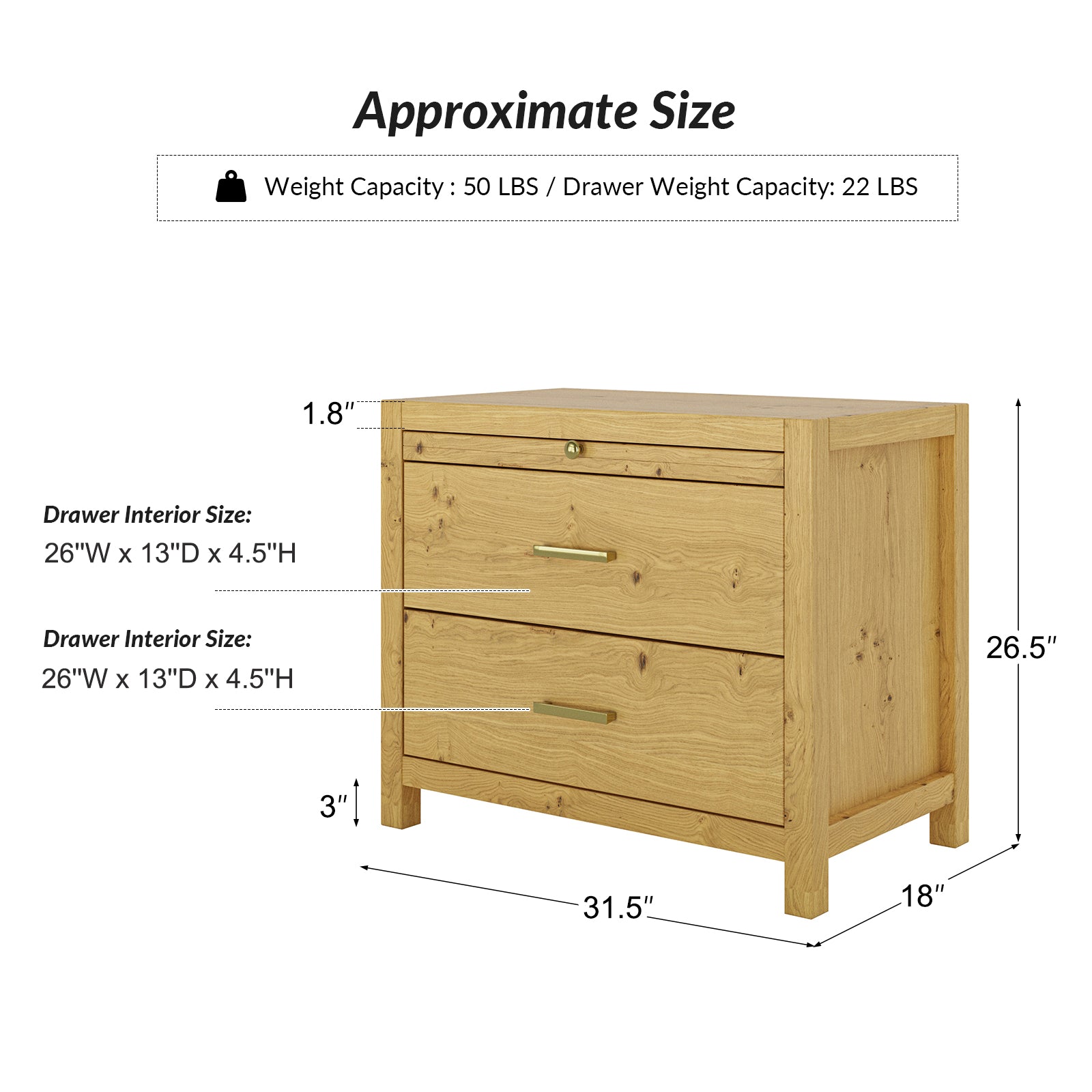 Galatea Simplicity Nightstand with Extendable Tray - Modern Bedside Table with Optional Storage Tray for Bedroom, Living Room or Office Use