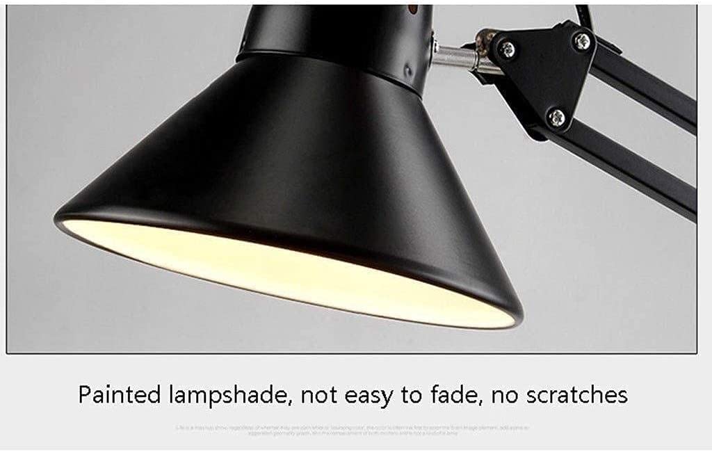 JYYBN Swing Arm Desk Lamp - Adjustable LED Eye Protection Light for Study, Office & Bedroom - Foldable Black/White/Yellow - Perfect for Reading, Working & Nightstand Use