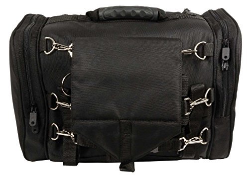 Motorcycle Nylon Sissy Bar Bag - Waterproof Travel Backpack with Reflective Strips for Road Trips & Commuting