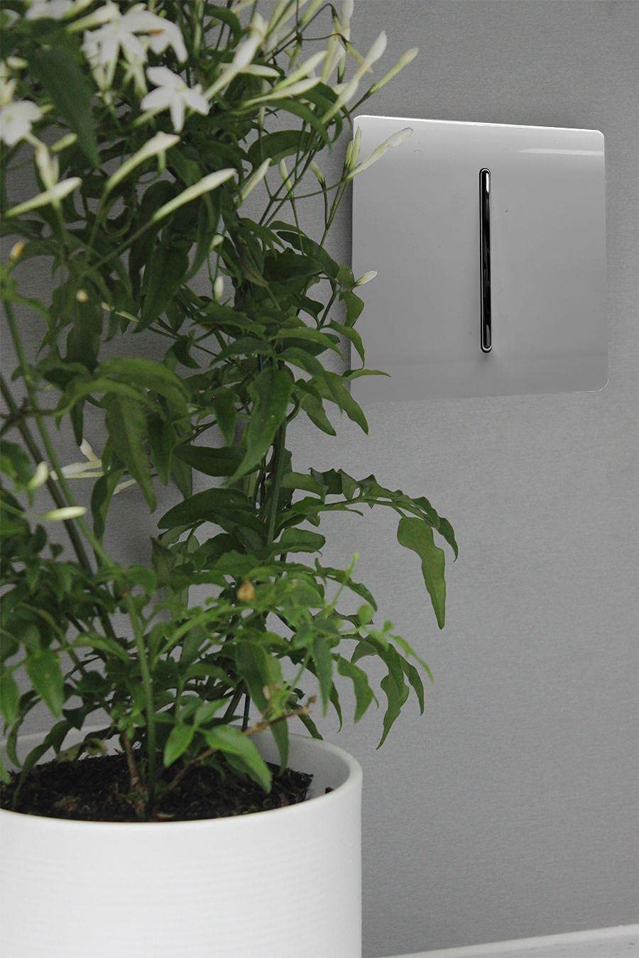 Trendi 1 Gang 2 Way 10 Amp Rocker Light Switch - Chrome & Glossy Light Grey (3 Pack) - Perfect for Home, Office & Commercial Lighting Control