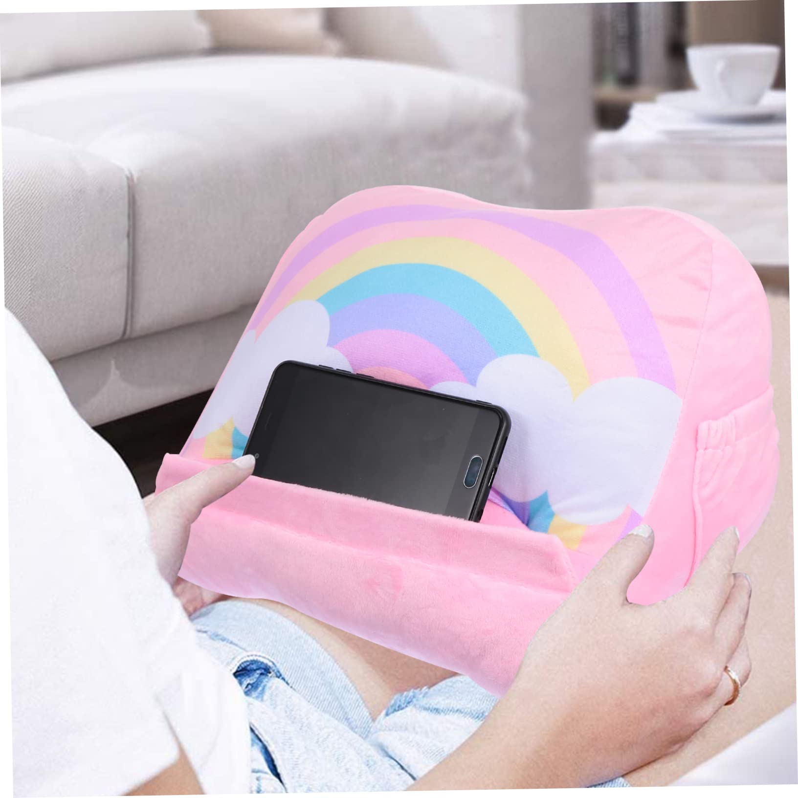 Mikikit Bed Wedge Pillow with Tablet & Phone Holder - Adjustable Stand for Reading, Watching, or Working in Bed, Office, or Sofa - Perfect for Hands-Free Entertainment & Work Comfort