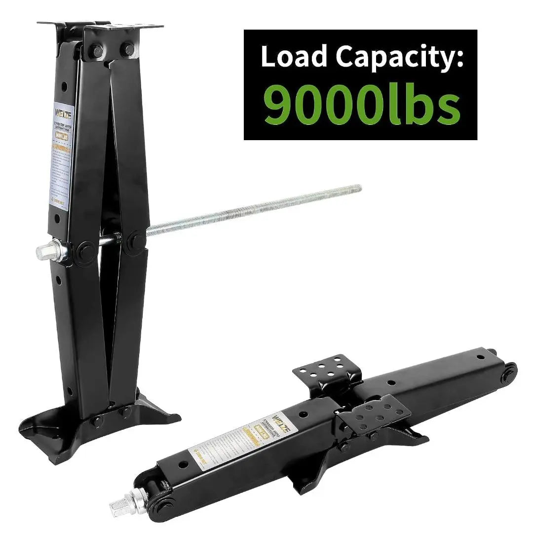 24 9000lbs RV Stabilizer Jacks - Heavy Duty Camper Trailer Leveling Scissor Jack Set of 2 with Handle - Perfect for RV, Travel Trailer, Motorhome Stabilization and Parking Leveling