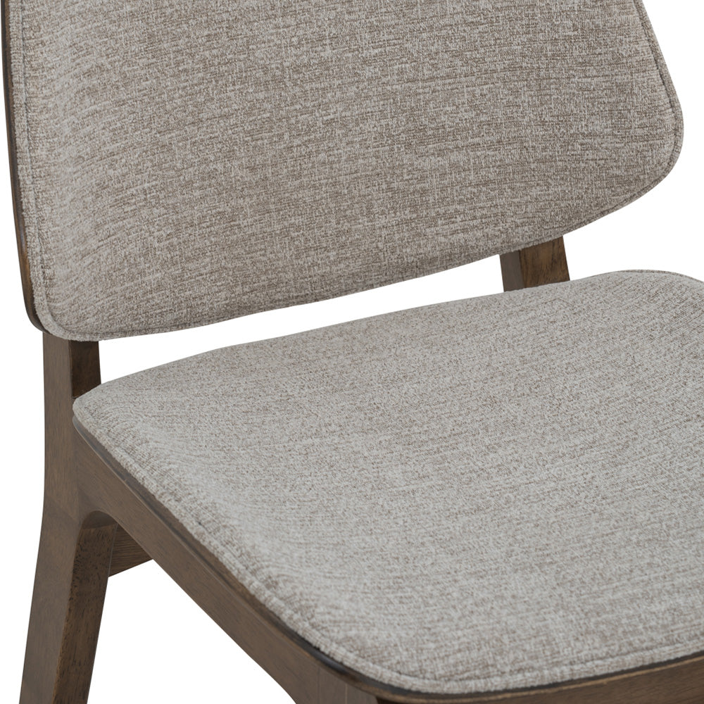 ERZA Modern Dining Chair - Solid Walnut Wood Frame & Grey Upholstery - Comfortable Kitchen, Dining Room, or Office Chair for Home Decor