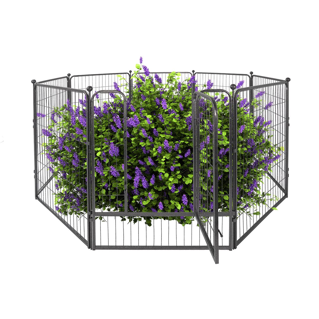 CAPHAUS 40 Inch x 21 FT Heavy Duty Iron Garden Fence - Decorative Landscape Fencing for Patio, Flower Beds & Animal Barrier | Foldable Wire Panel for Dog Protection & Yard Borders | Perfect for Outdoor Decor, Backyard Security & Garden Edging
