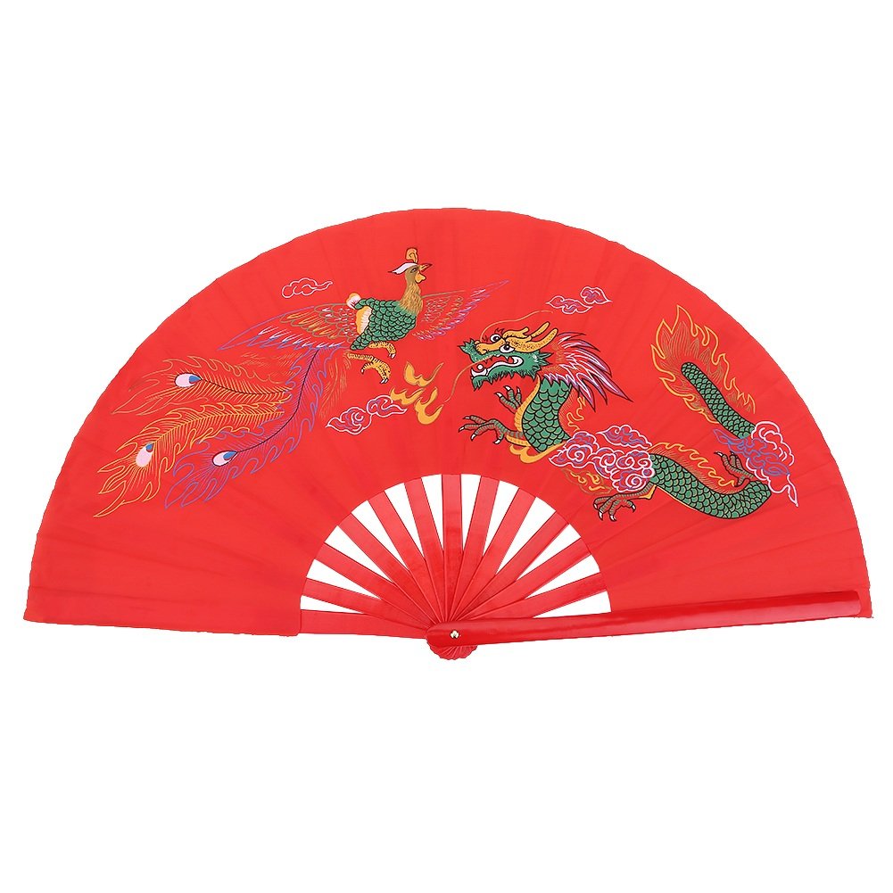 Chinese Kung Fu Tai Chi Fan - Bamboo Folding Martial Arts Fan for Right Hand Strength Training | Traditional Fan for Tai Chi Practice, Meditation & Home Decor