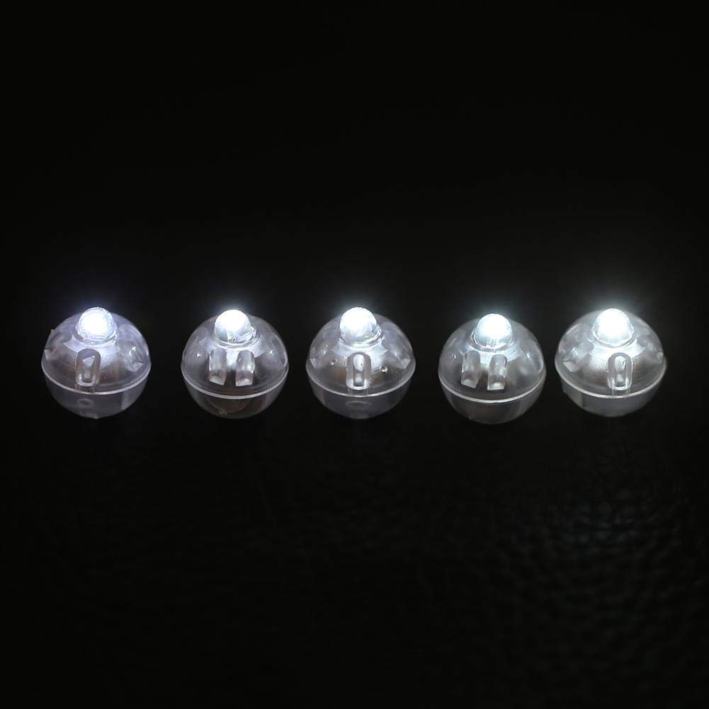 Aqur2020 100Pcs White LED Ball Lights - Round LED Balloon Lights for Wedding, Christmas, Party Decor - Battery Operated LED Ball Lamps for Home & Outdoor Events