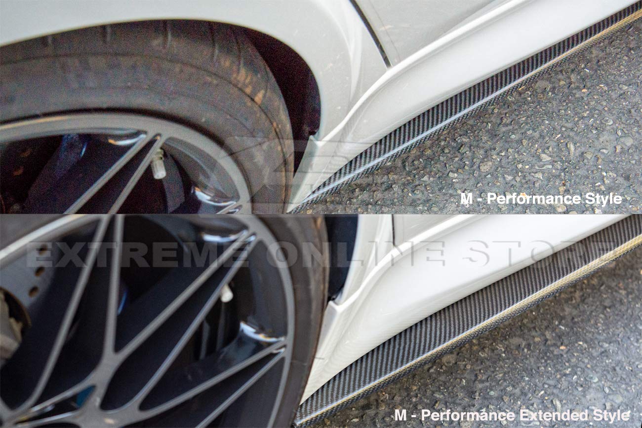 2014-2018 BMW F80 M3 M-Performance Carbon Fiber Side Skirt Extensions - Replacement Rocker Panel Kit for Enhanced Aerodynamics & Sporty Styling | Perfect for Track Days, Car Shows & Performance Upgrades