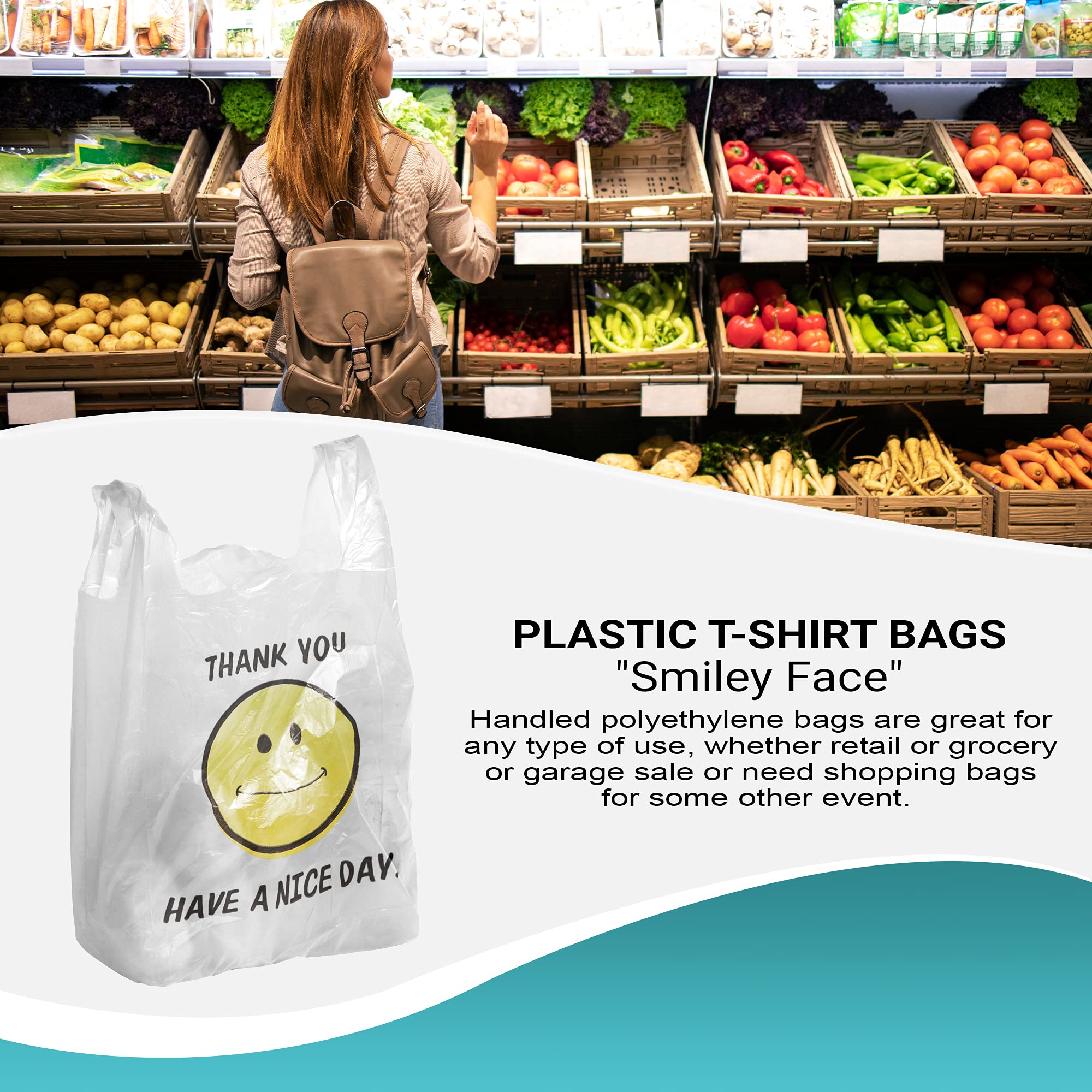 800 Pack Thank You Plastic Bags 11.5x6.5x22 Inches - 0.55 Mil Thickness Preprinted Retail Shopping Bags | Carry-Out T-Shirt Bags for Clothing Stores, Restaurants & Gift Shops | Perfect for Packaging, Merchandise Display & Customer Convenience