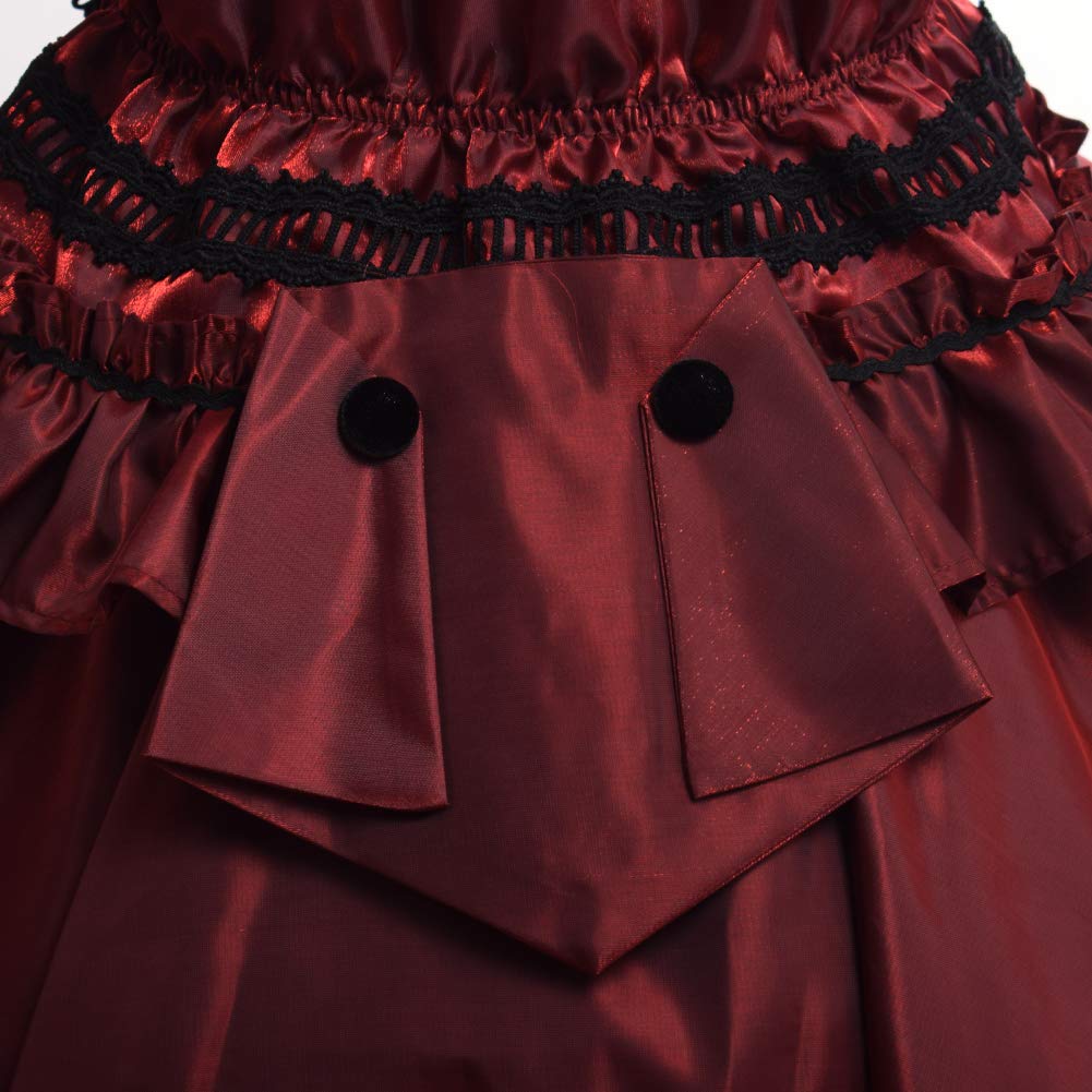 GRACEART Women's Medieval Victorian Fancy Dress with Crinoline - Elegant Palace Royal Masquerade Vintage Costume for Renaissance Fair, Halloween Party & Cosplay Events