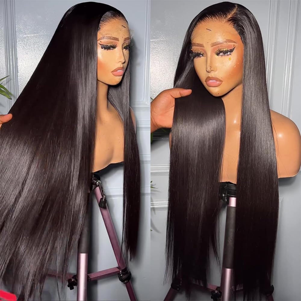 13x6 HD Transparent Lace Front Wig - 180% Density 30 Inch Straight Human Hair Wig for Women | Natural Look, Daily Wear & Special Occasions