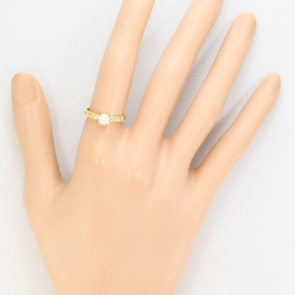 18K Yellow Gold Pearl Diamond Ring for Women - Elegant Bridal Jewelry, Anniversary Gift, Wedding Band, Engagement Ring - Perfect for Special Occasions & Everyday Luxury