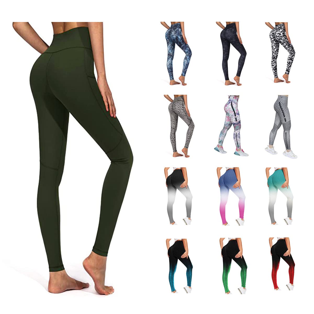 JUNGE Women's Yoga Leggings with Pockets - Workout & Lounge Wear