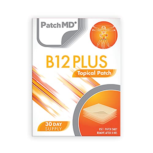 PatchMD B12 Energy Plus Patches - Vitamin B12 Supplement Patches for Energy & Metabolism Support - Pack of 2 - Ideal for Busy Professionals & Active Lifestyles