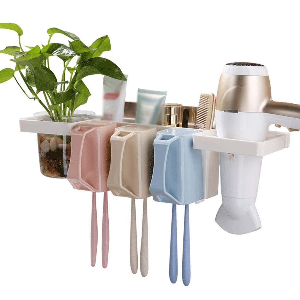 BTYAY Toothbrush Cup Holder - Wall Mounted Bathroom Organizer for Toothbrush, Toothpaste & Mouthwash - No Drill Installation - Perfect for Home, Dorm, or Travel Use