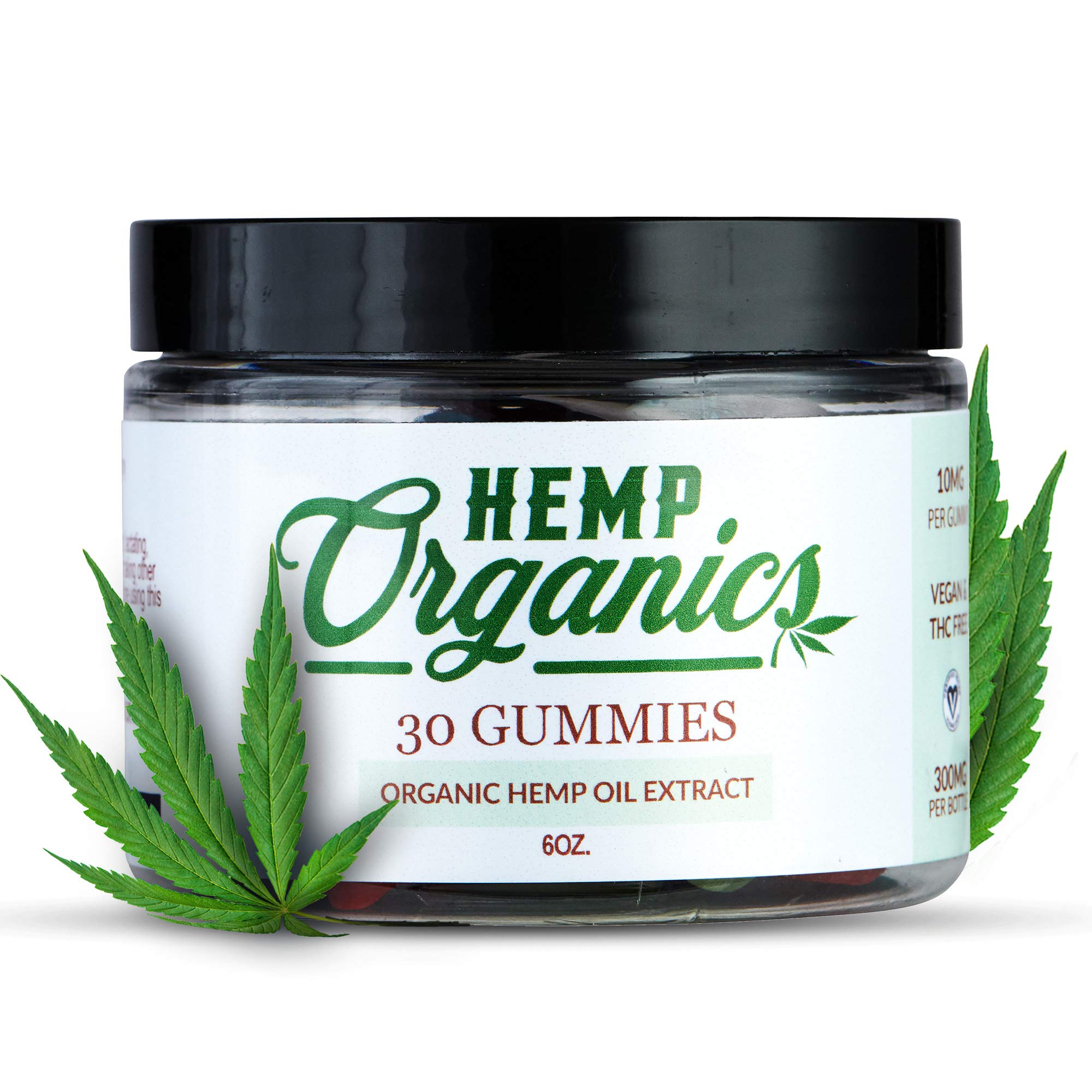 Premium Organic Hemp Gummies for Pain Relief & Anxiety Support - 56,699mg Natural CBD Supplement - Calming Sleep Aid for Adults - Stress Relief Gummies (10mg per Gummy, 30 Count) - HEMP ORGANICS - Perfect for Nighttime Relaxation & Daily Stress Management