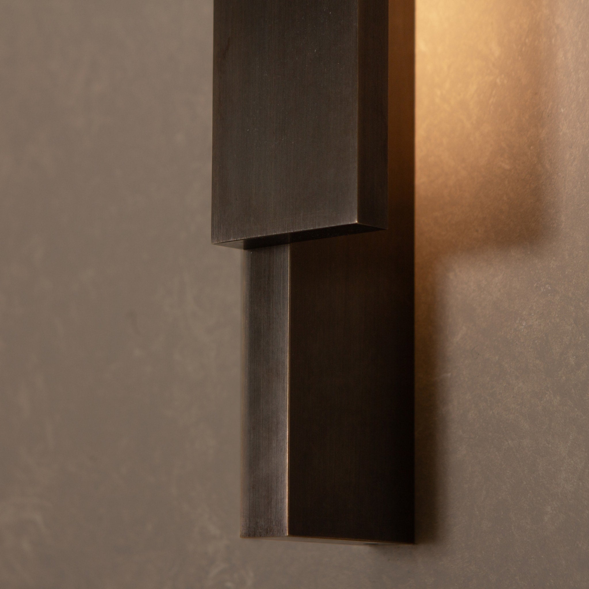 BEN TOVIM DESIGN Bloc Wall Sconce - Right Mount Blackened Patina Finish | Modern Wall Lighting for Living Room, Bedroom & Hallway