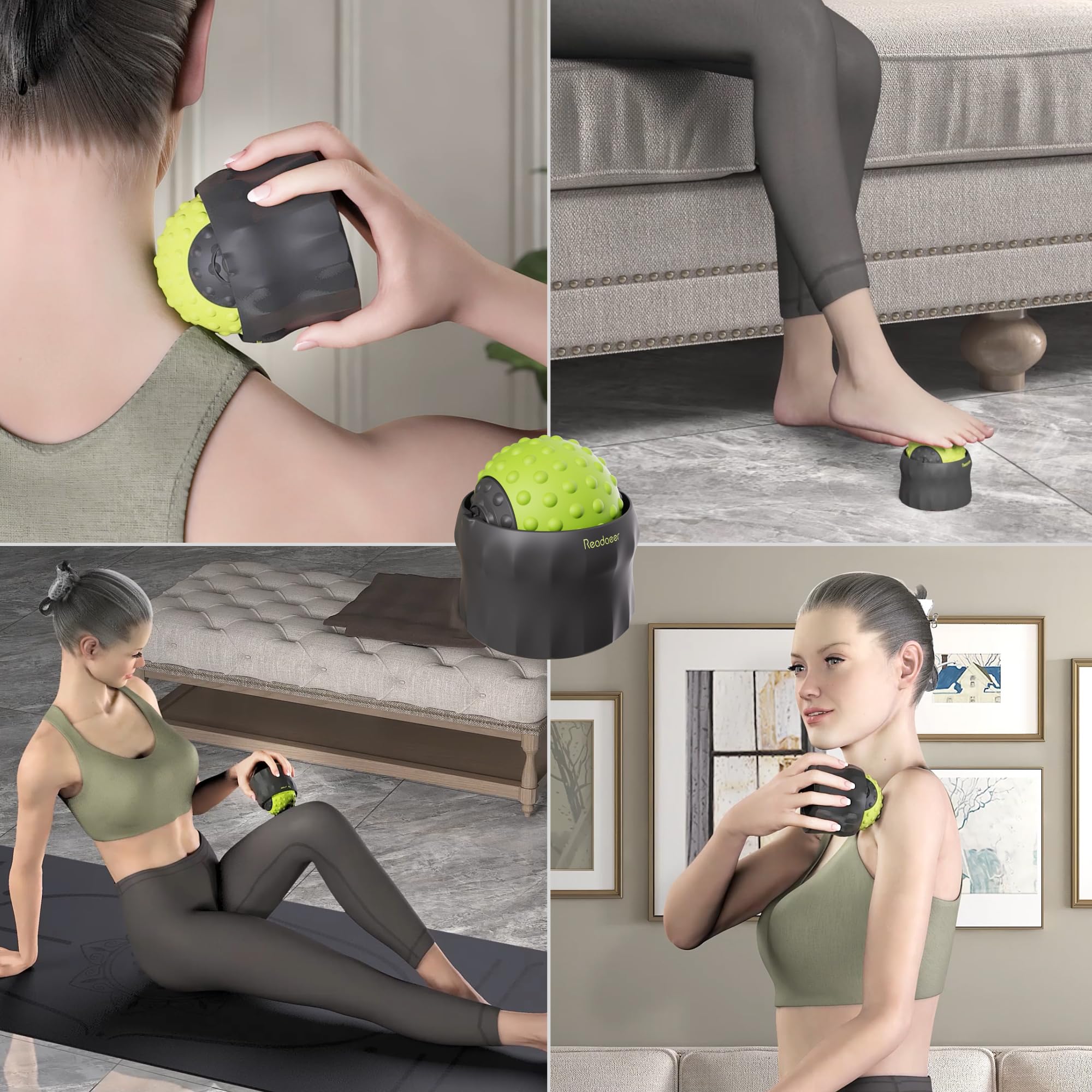 Readaeer Manual Massage Ball for Myofascial Release - Deep Tissue Muscle Knot Relief for Shoulders, Neck, Back & Feet - Yoga & Sports Recovery Tool for Athletes, Office Workers & Home Use