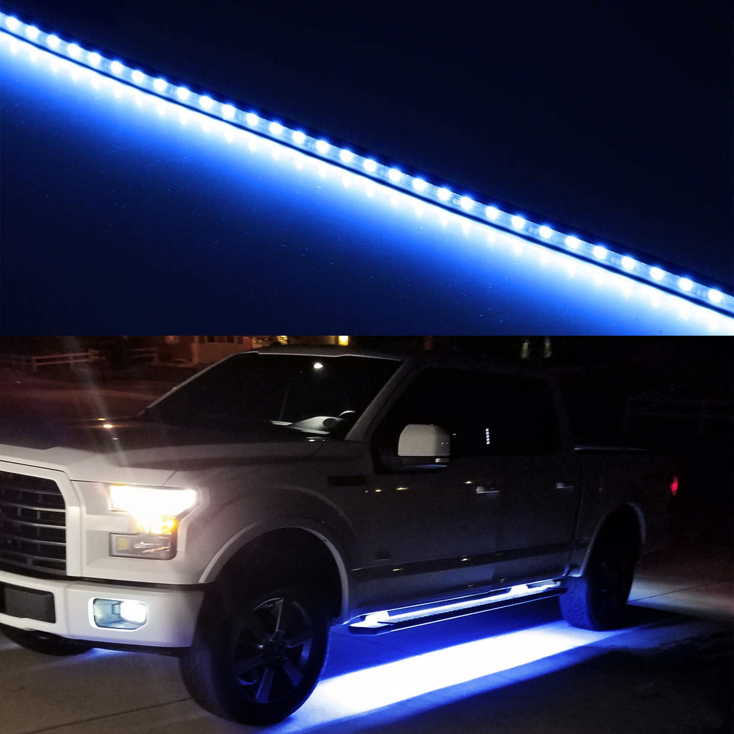 40-63 SMD Flexible Blue LED Running Board & Side Step Lighting Kit for Trucks, SUVs, Jeeps - Waterproof, Easy Installation for Off-Road, Night Driving, and Custom Vehicle Lighting