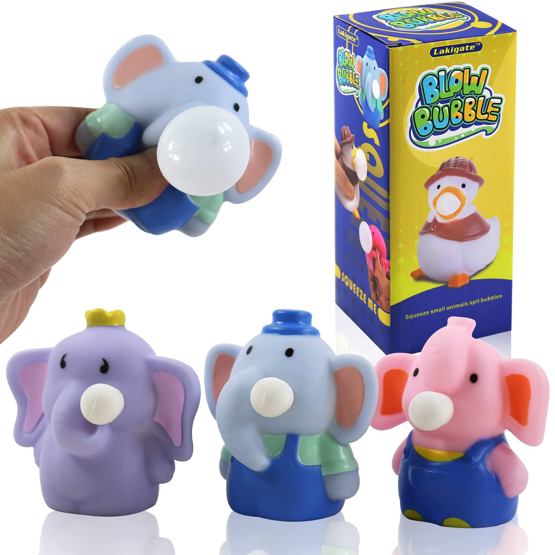 **3 Pack Cute Elephant Squeeze Fidget Toys - Stress Relief for Kids & Adults, Sensory Toys for Autism & ADHD, Non-Toxic Squishies for Anxiety Relief - Perfect for Home, Office, and Classroom Use**