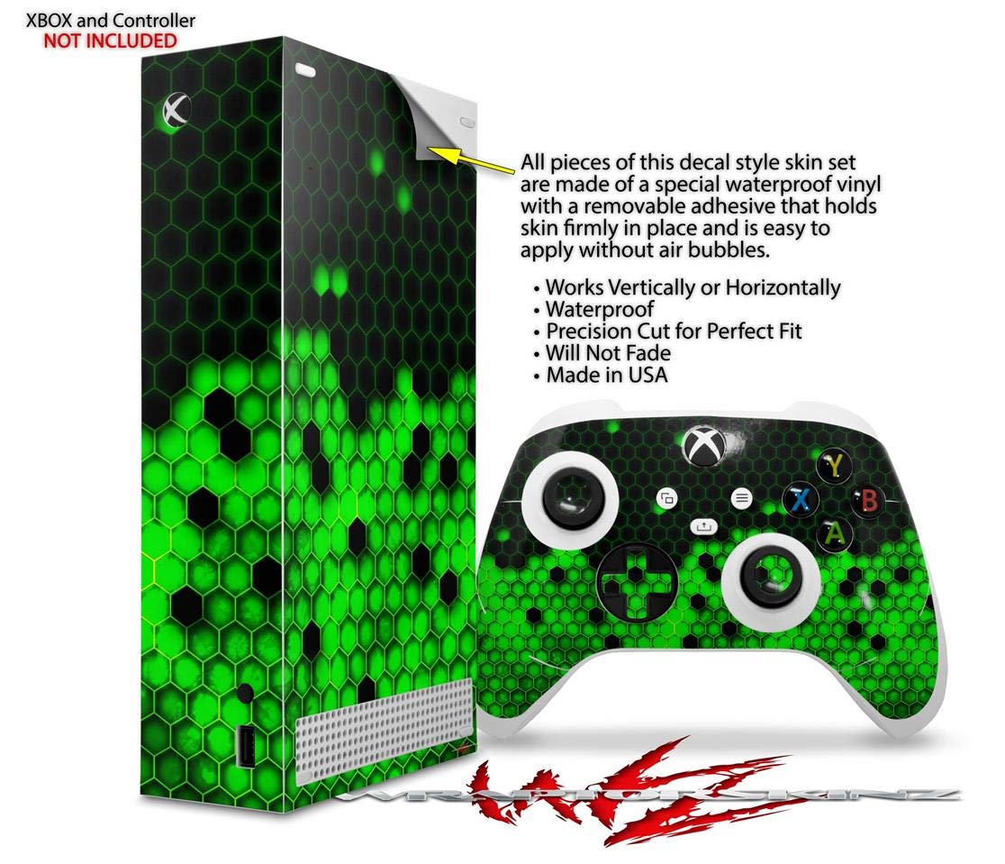 XBOX Series S Console & Controller Vinyl Wrap Skin Decal - HEX Green | Compatible with XBOX Series S (Console Not Included) | Perfect for Gaming Setup, Customization & Protection