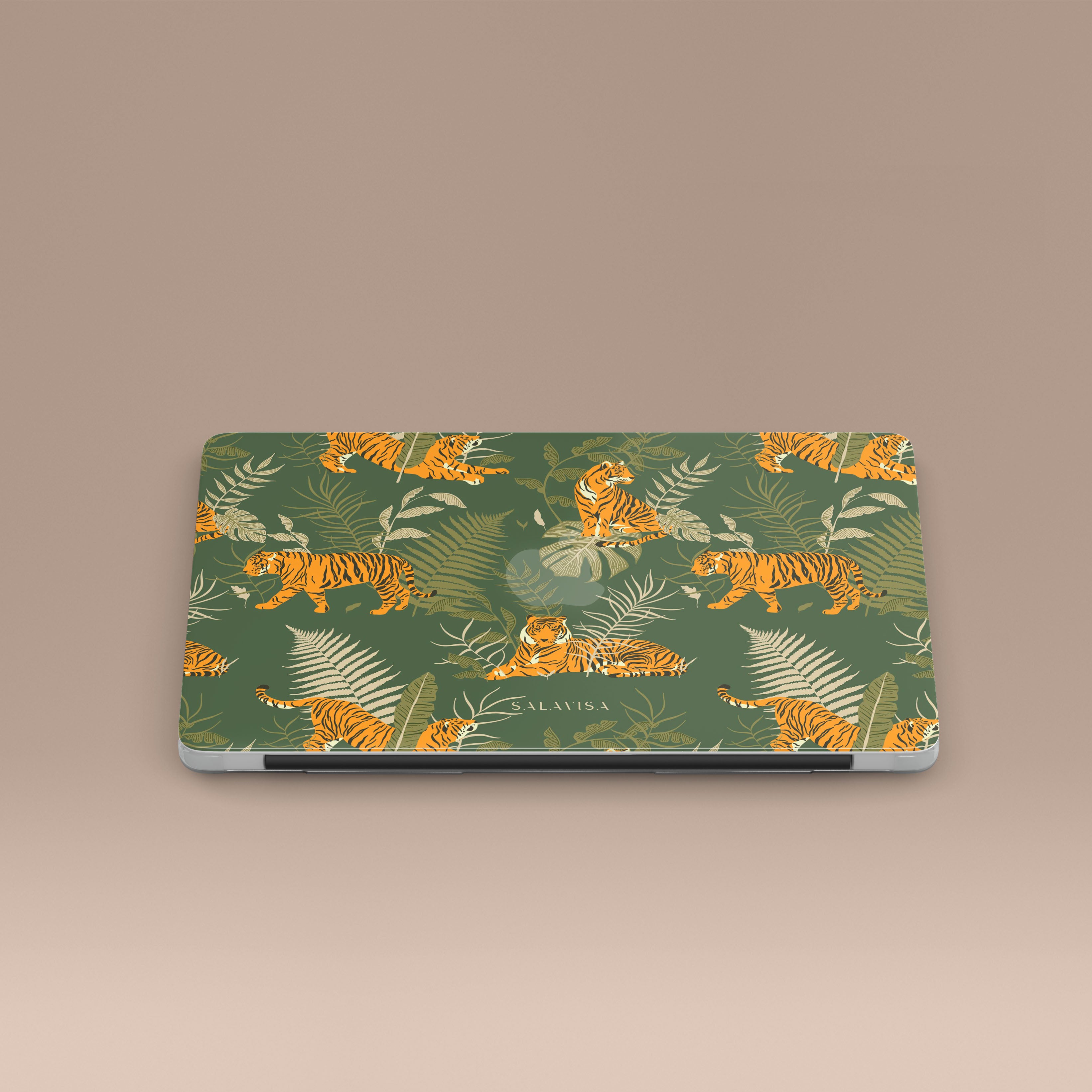 Premium Yellow Tiger Print MacBook Case - Stylish Protective Cover for MacBook Air & Pro - Perfect for School, Work & Travel