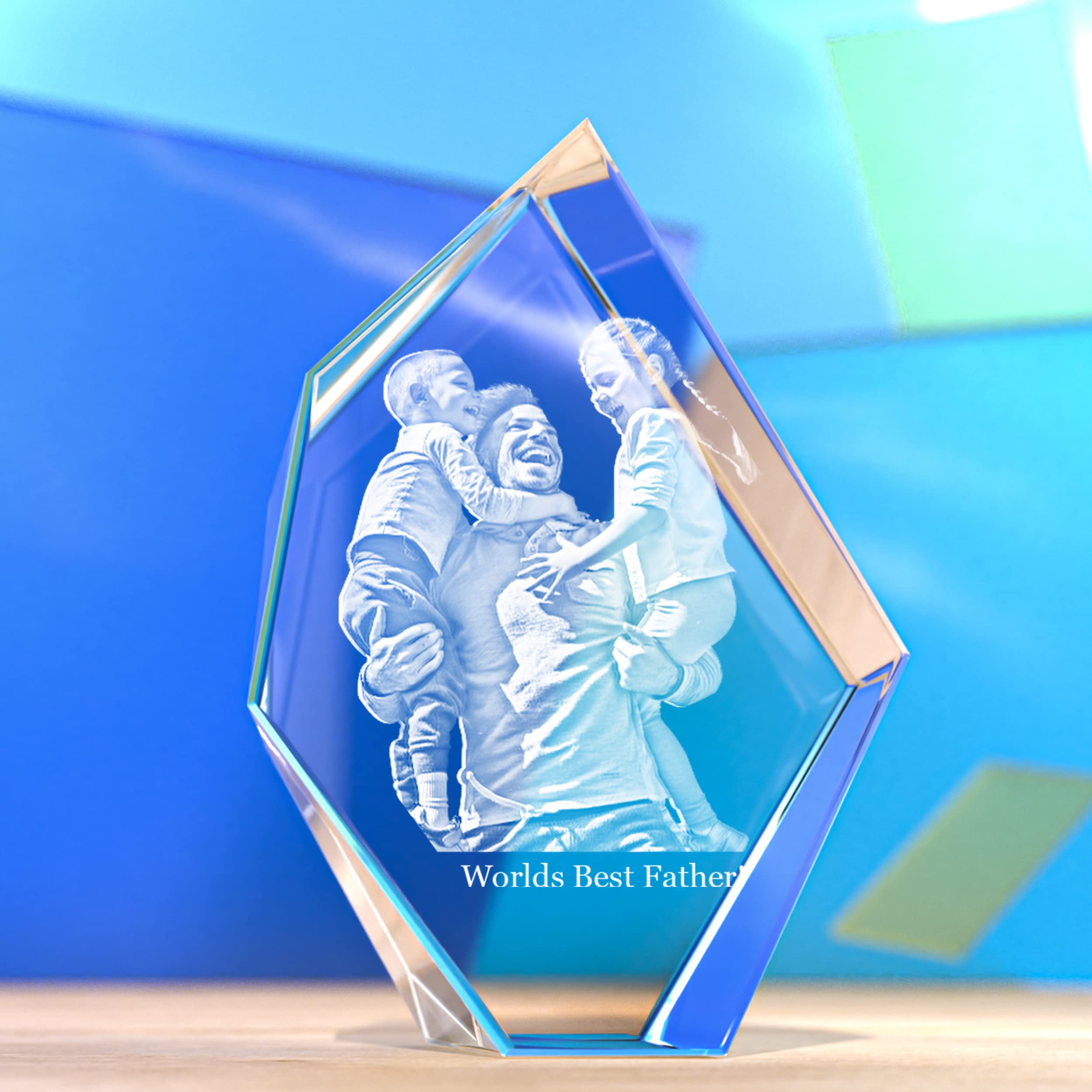 Personalized 3D Laser-Engraved Crystal Photo Gift - Custom Iceberg Keepsake for Husband, Wife, Parents | Wedding, Valentine's, Anniversary Present | Perfect for Home Decor, Office Display & Memorial Keepsakes