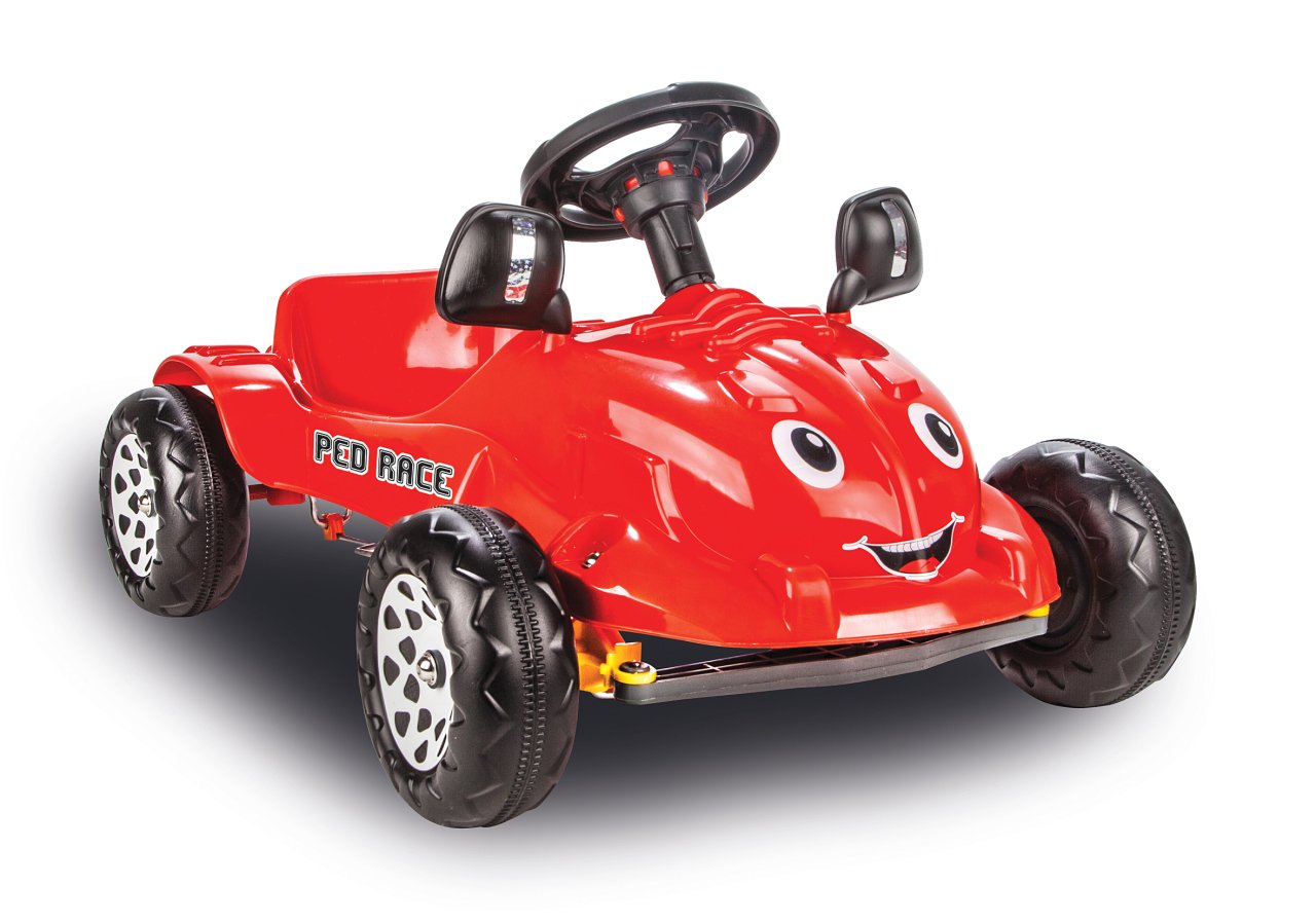 Jamara 460288 Red Toy Car with Working Pedals, Side Mirrors & Horn – Fun Ride-On Toy for Kids, Perfect for Indoor & Outdoor Play